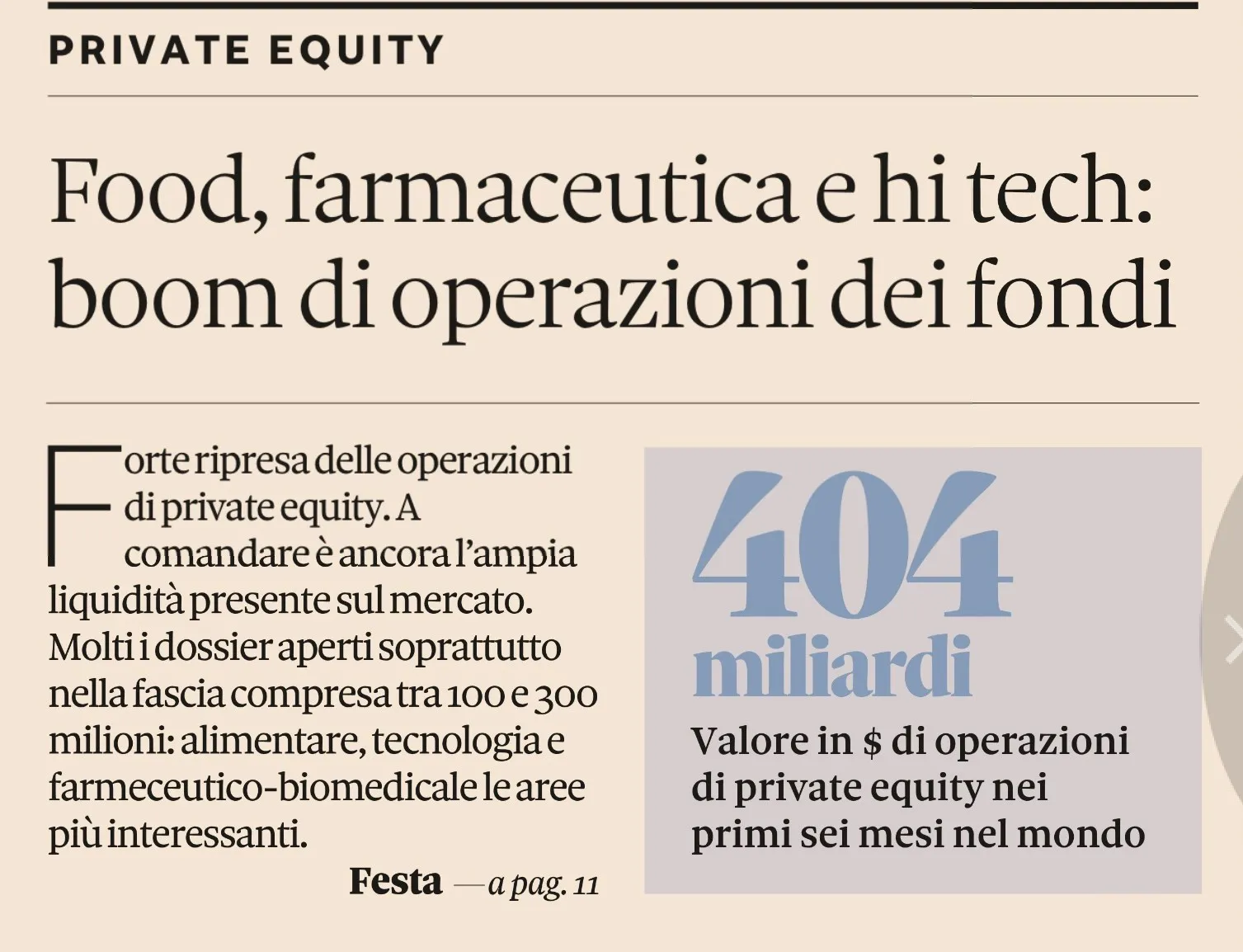 M&A_ Food , pharma, high-tech